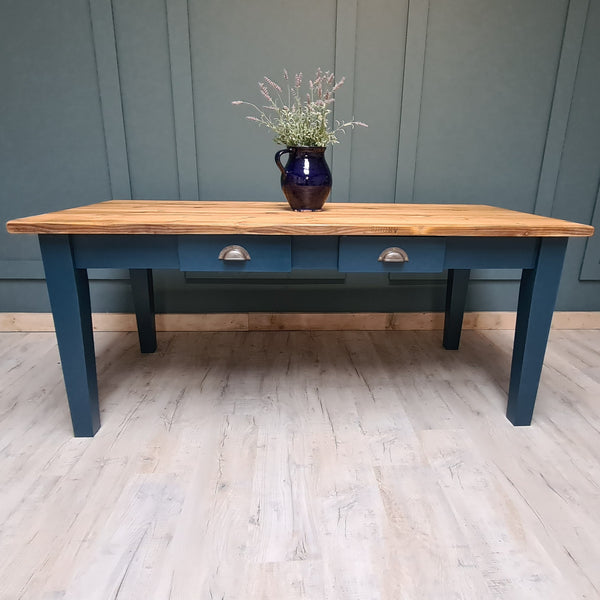 The 'Winchcombe' table is a traditional style rustic farmhouse table