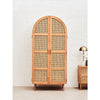 Lyon 2 Door Natural Rattan And Oak Cabinet