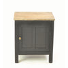 Natural and Black One Door Side Table