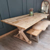 The 'Oxford' trestle table (pictured with the clear wax finish)