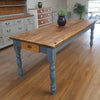 The 'Greek Blue' Table (pictured with the dark oak finish)