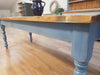The 'Greek Blue' Table (pictured with the dark oak finish)