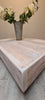 Whitewashed box shaped reclaimed coffee table
