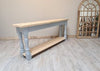 Rustic console table painted in Lulworth blue