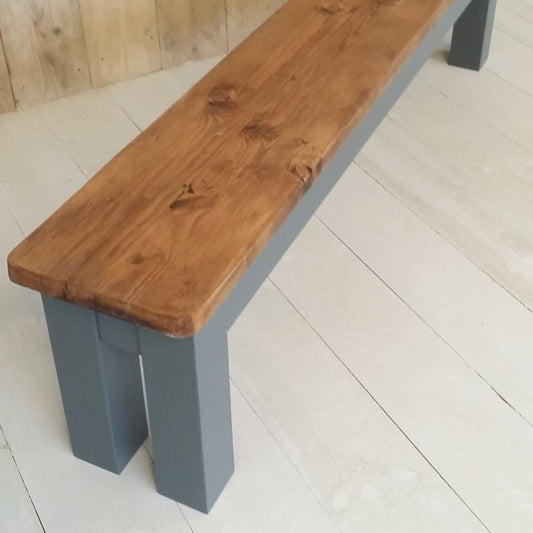 Rustic bench with chunky square legs
