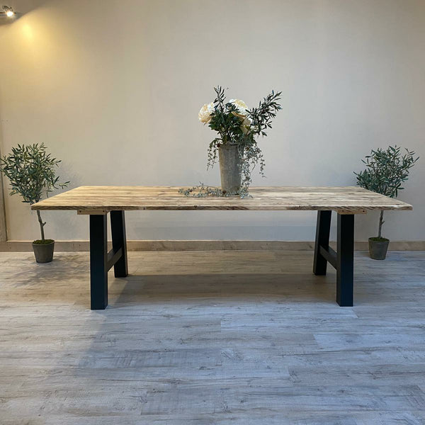 The 'Industrial' Distressed Farmhouse Dining Table - made from reclaimed wood