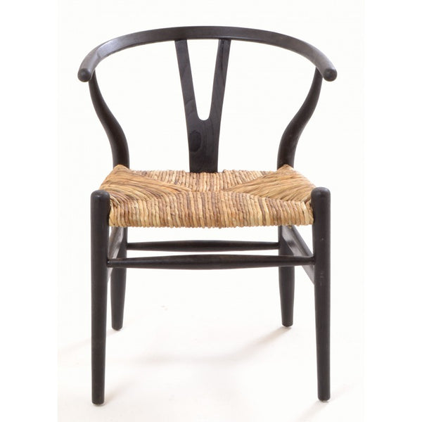 Shoreditch Black Chair with Rush Seat