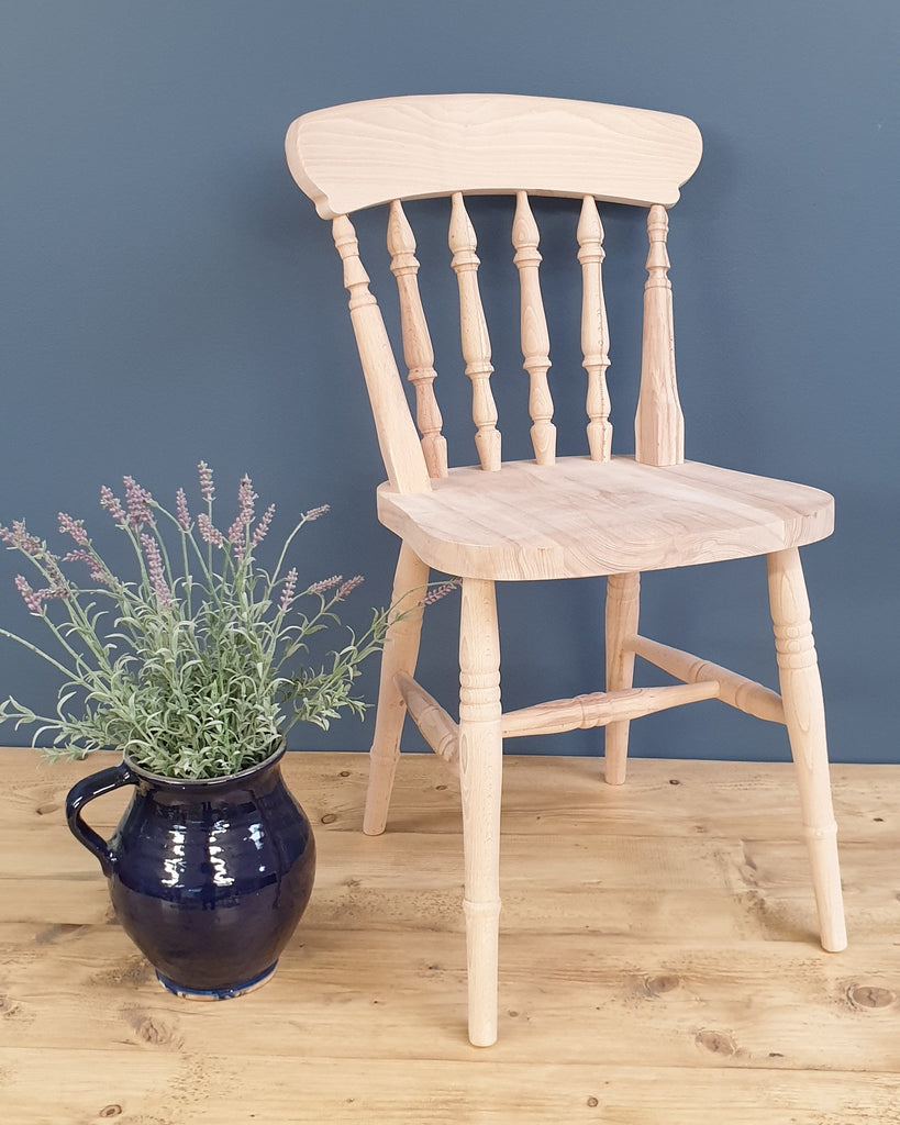 Spindle chairs made from solid beech