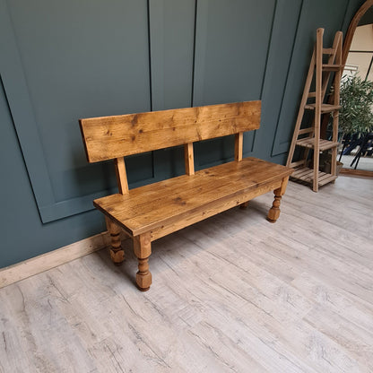 Rustic bench with back rest