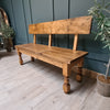 Rustic bench with back rest