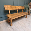 Rustic bench with back rest