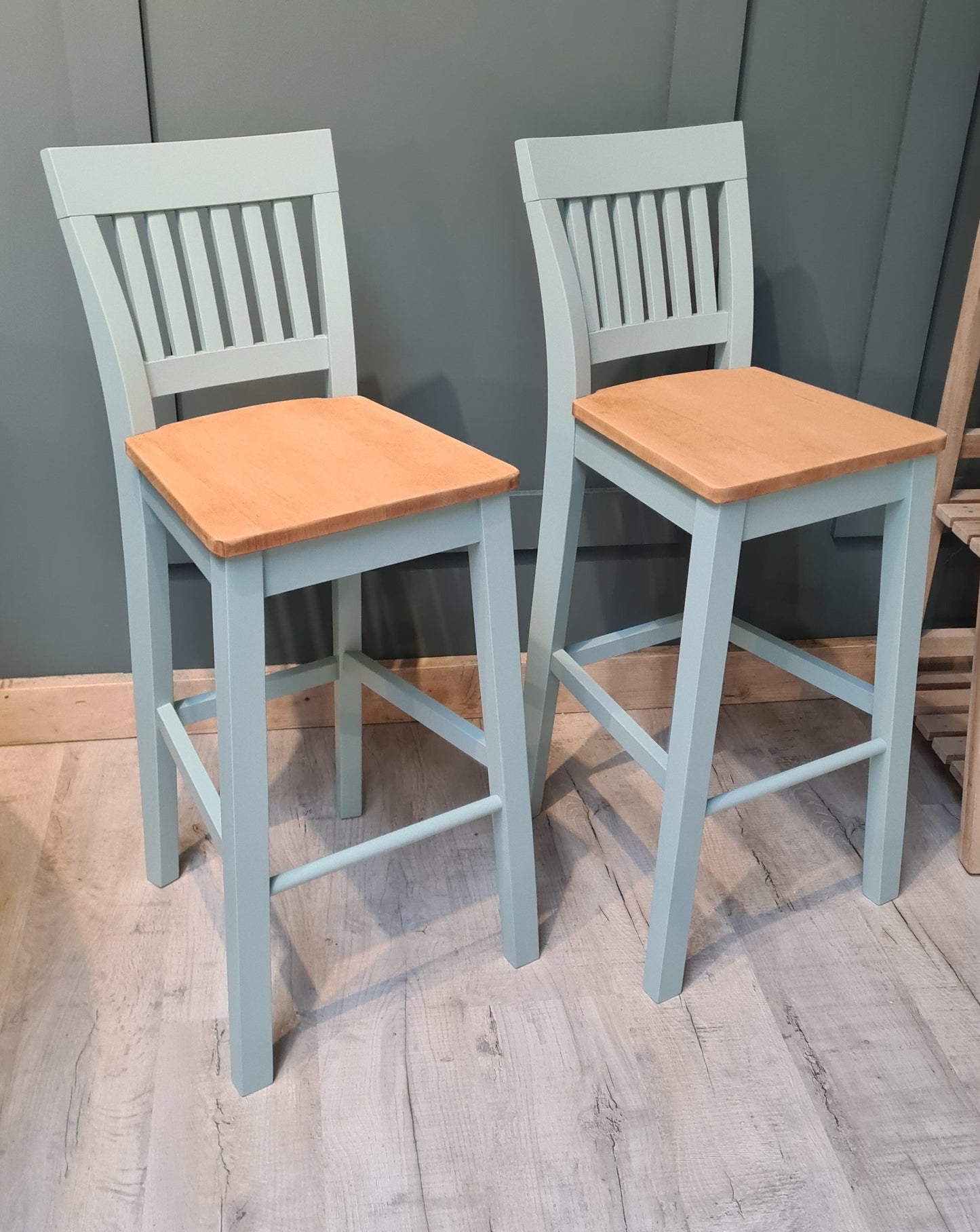 The 'Linden' High Back Stool with hard seat