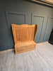 Antique pine settle / monks bench with storage for shoes etc