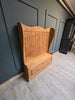 Antique pine settle / monks bench with storage for shoes etc