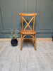 Light Rustic Cross Back Wooden Chair