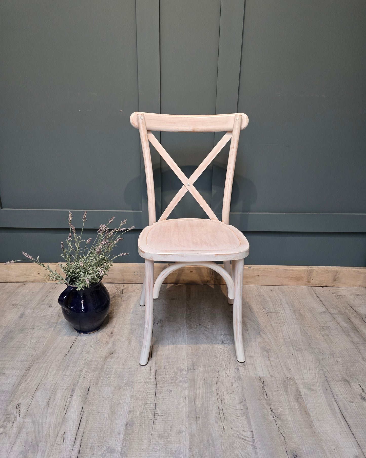 Rustic Limewash Crossback Chair