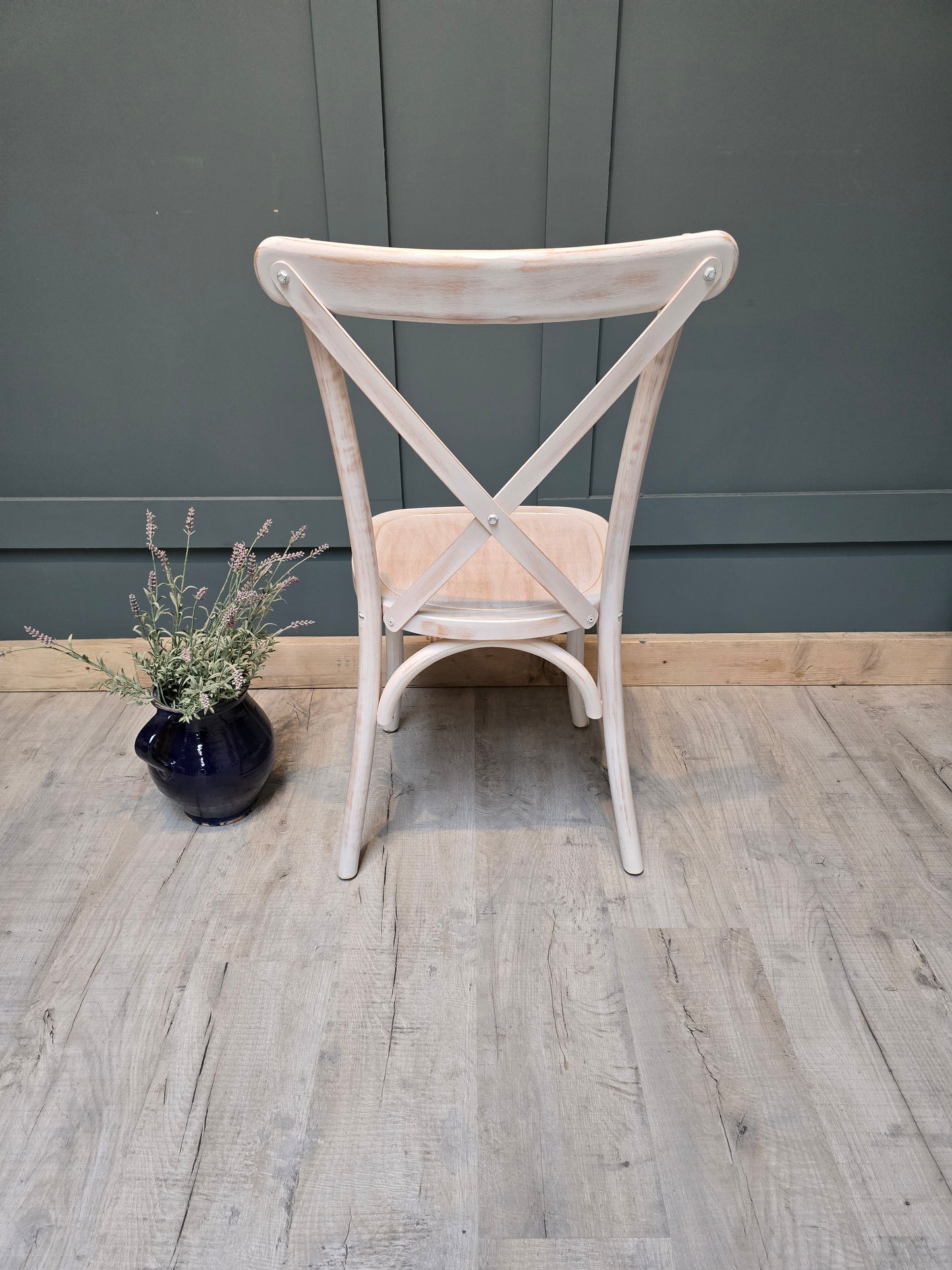 Rustic Limewash Crossback Chair