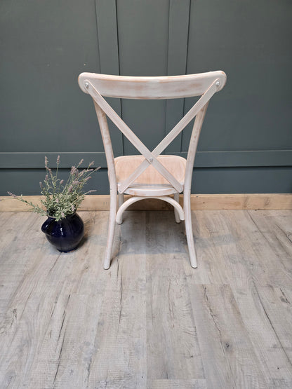 Rustic Limewash Crossback Chair