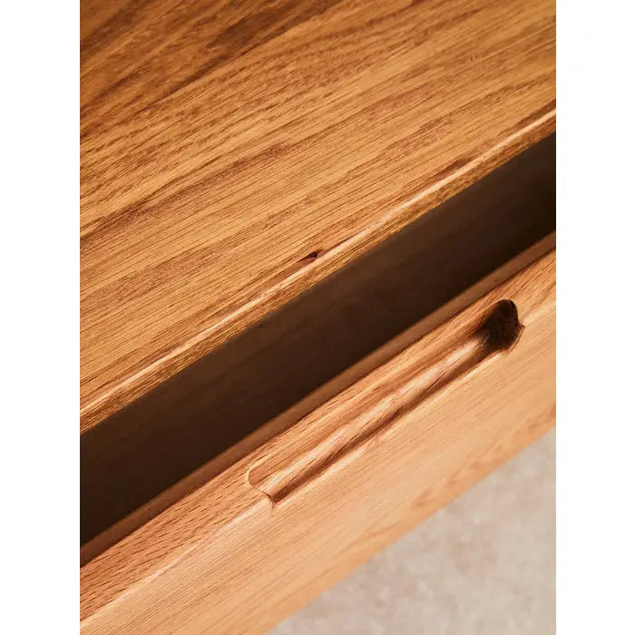Lyon 2 Door Natural Rattan And Oak Cabinet