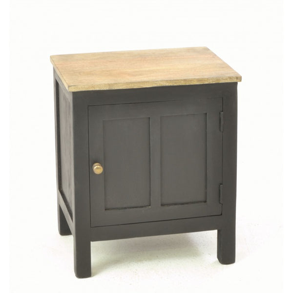 Natural and Black One Door Side Table Product Number: ST01