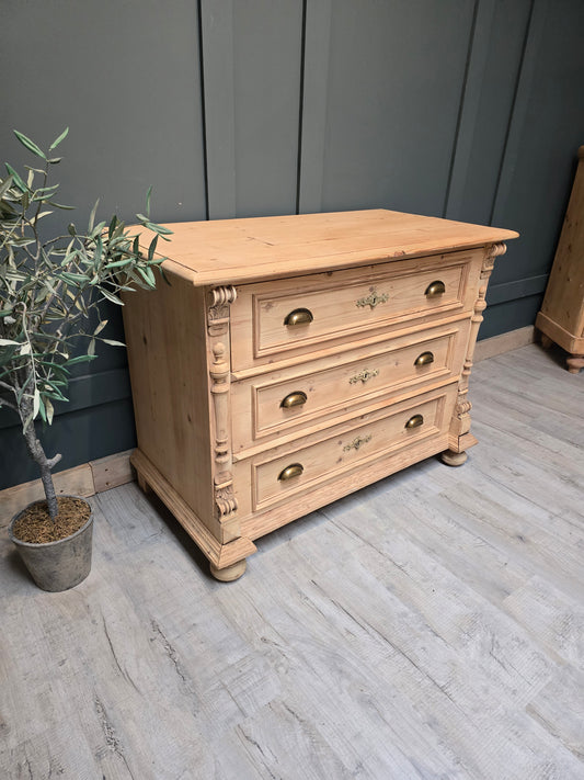 Antique French pine chest of drawers