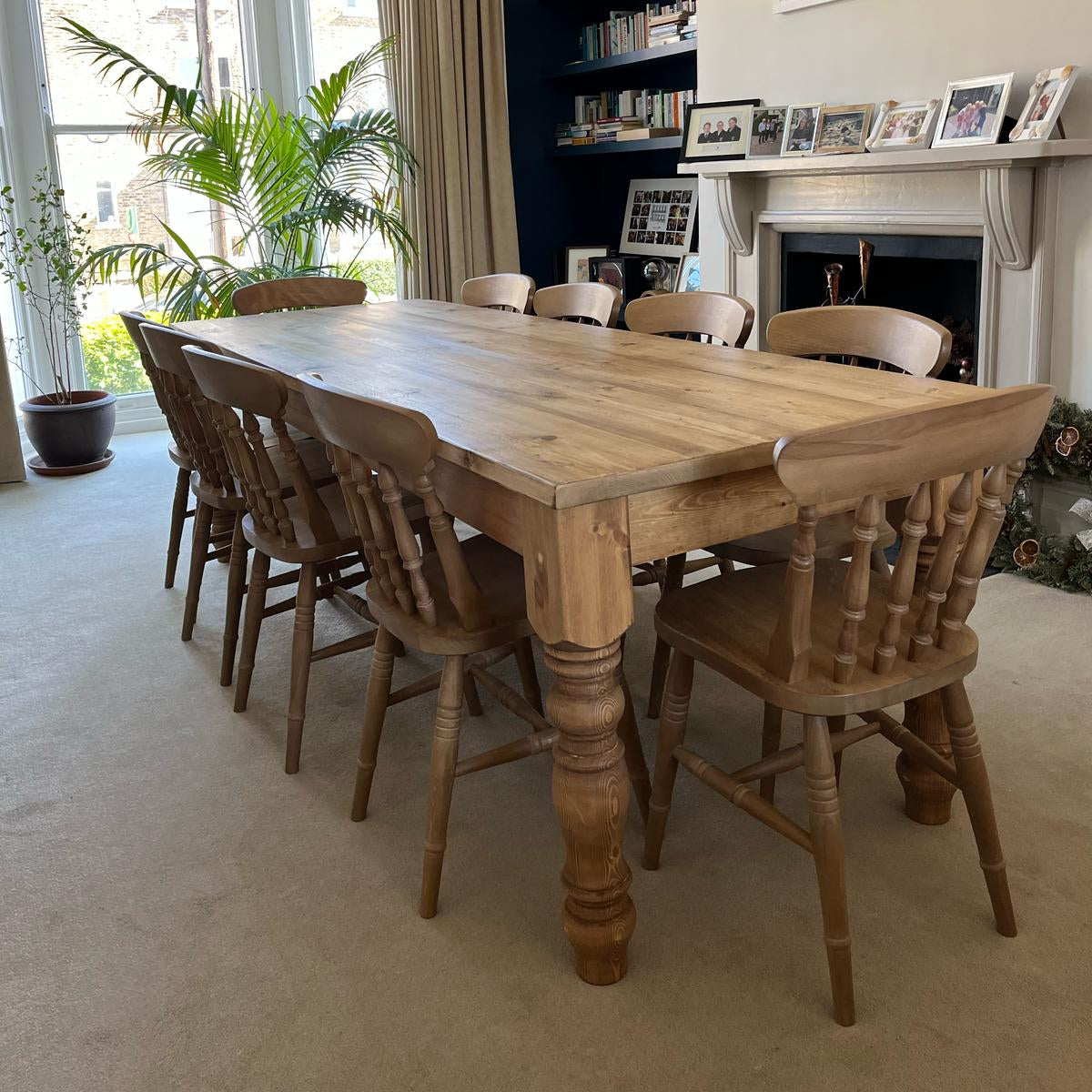 Waxed all over traditional farmhouse table   - Made From Reclaimed Wood (Distressed Wooden Top) - Prices start from £399