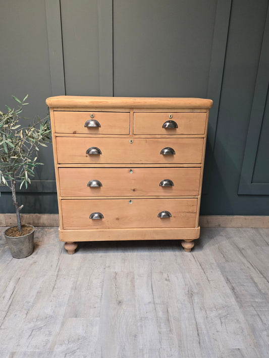 Stripped Antique pine chest of drawers 