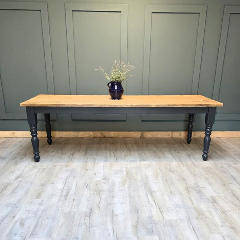 Ex display farmhouse table made from recliamed pine