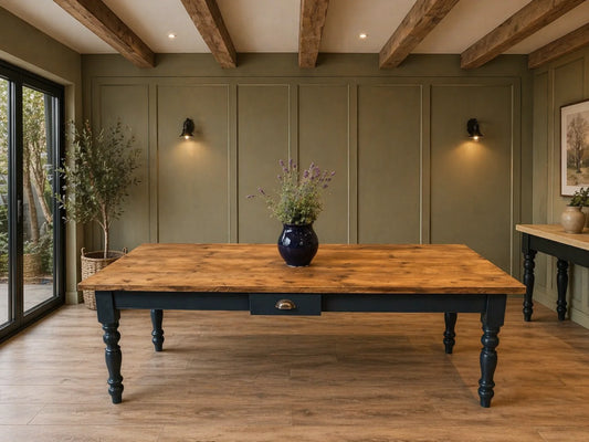 Rustic farmhouse dining table