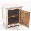 White Carved One Door Side Table