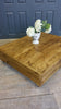 Large square industrial & vintage reclaimed coffee table with dark oak wax - Country Life Furniture - Quality Interiors