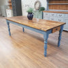 Dark oak reclaimed rustic farmhouse table 