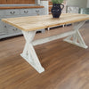 Distressed Trestle Table - Made from reclaimed wood - Any colour or size - Country Life Furniture - Quality Interiors