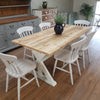 Distressed Trestle Table - Made from reclaimed wood - Any colour or size - Country Life Furniture - Quality Interiors