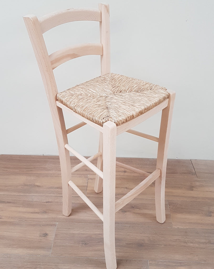 High Back Stools with rush seat - Country Life Furniture - Quality Interiors