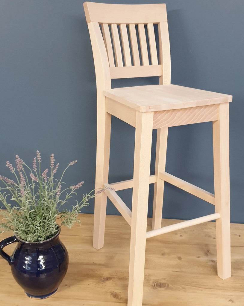 The 'Linden' High Back Stool with hard seat