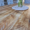 Cross Frame Trestle Table (pictured with the rustic pine finish)