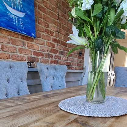 Cross Frame Trestle Table (pictured with the rustic pine finish)