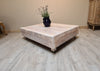 Large square whitewashed reclaimed coffee table