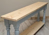 Rustic console table painted in Lulworth blue