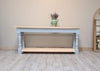 Rustic console table painted in Lulworth blue