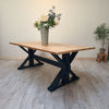 Cross Frame Trestle Table Indoor / Outdoor - Made from reclaimed wood - Any colour or size