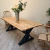 Cross Frame Trestle Table Indoor / Outdoor - Made from reclaimed wood - Any colour or size