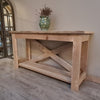 Rustic console table with shelf