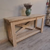 Rustic console table with shelf