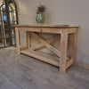 Rustic console table with shelf