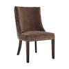 GREY VELVET WITH CURLY BACK DINING CHAIR