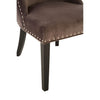 GREY VELVET WITH CURLY BACK DINING CHAIR