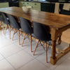 Refectory oak farmhouse table with benches and chairs