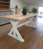 Distressed Trestle Table - Made from reclaimed wood